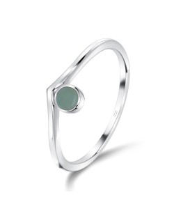 Green Quartz Stone Silver Ring NSR-3944